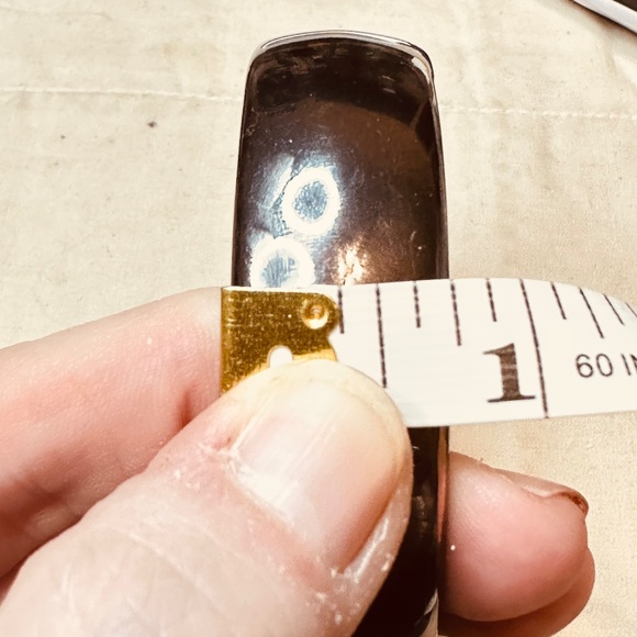 Black or Metallic Gray Metal Over Copper Bangle Bracelet - Picture 6 of 10